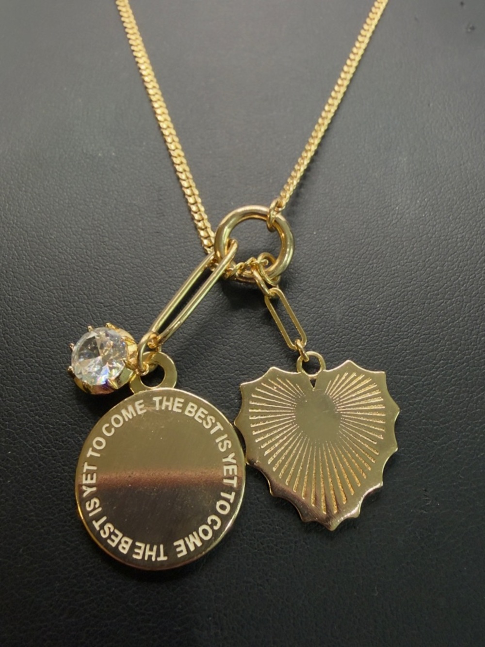 ANTHROPOLOGIE SEREFINA GOLD TONE CHARM NECKLACE INCLUDES 3 CHARMS - Picture 8 of 9